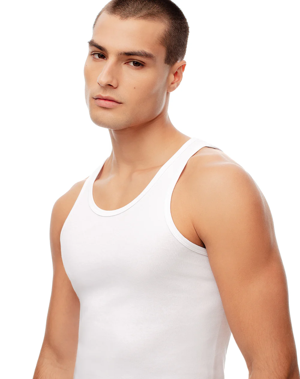 Camisilla slim algodón x2unds blanca hombre - Image 3