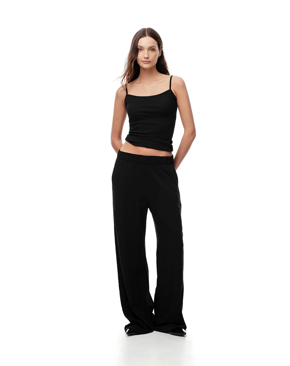 Camisilla slim algodón negra mujer - Image 3