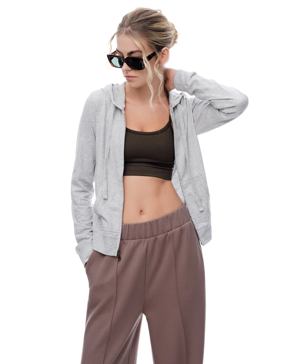 Chaqueta slim algodón gris mujer - Image 4