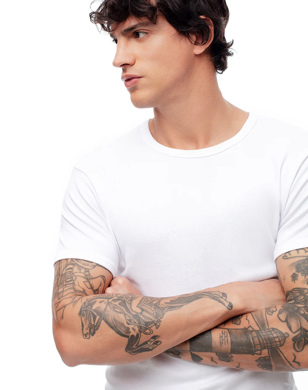 Camiseta slim algodón x2unds blanca hombre - Image 3