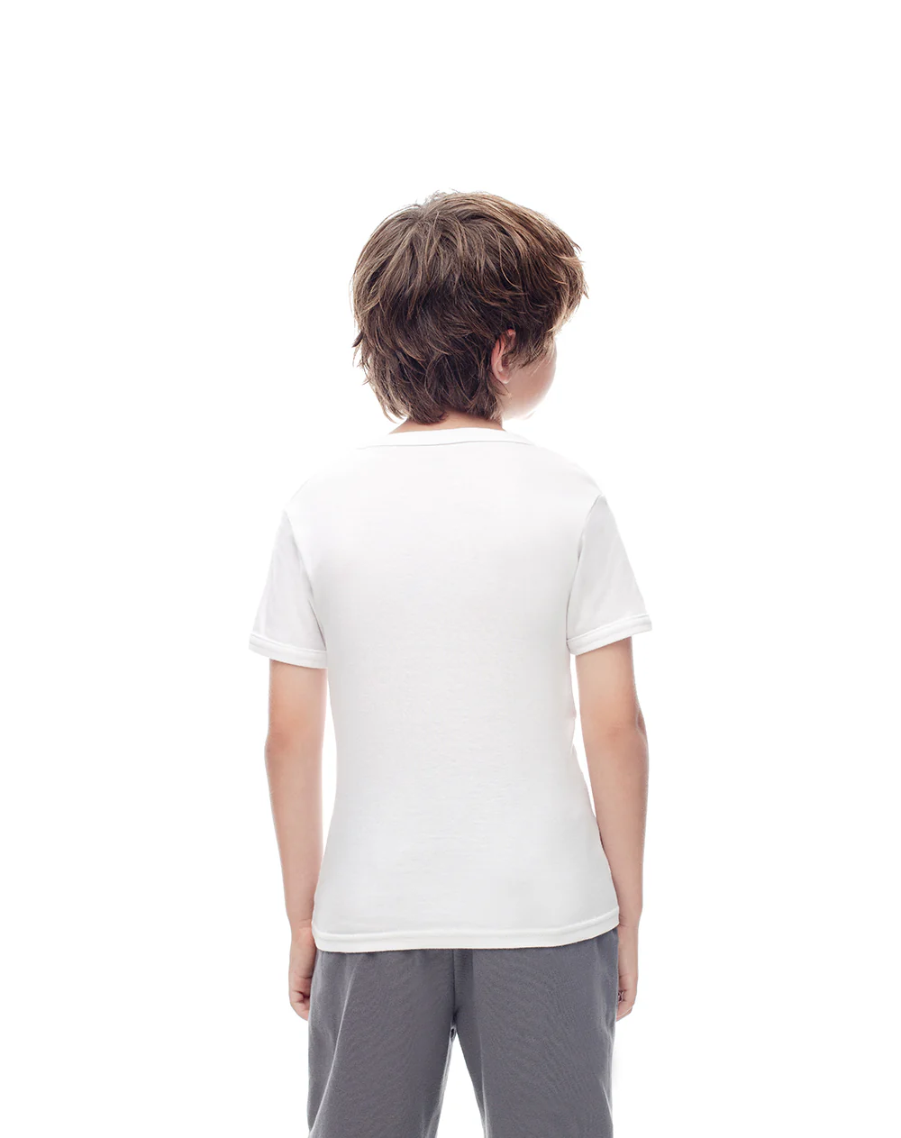 Camiseta slim algodón x2unds blanca niño - Image 2