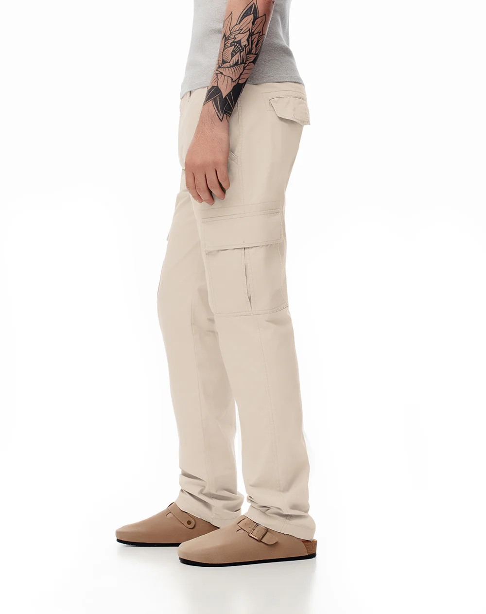 Pantalón cargo slim algodón habano hombre - Image 4