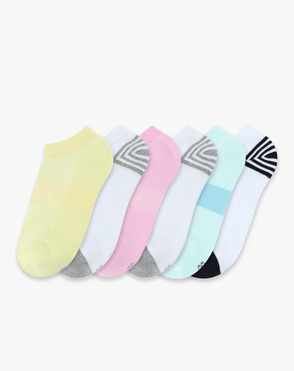 Medias mujer tobillera corta pack x6 blancas