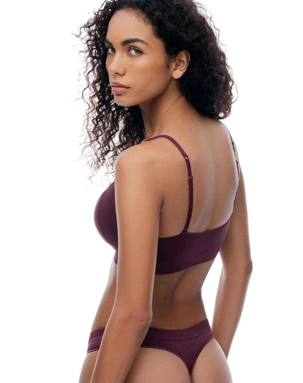 Top soporte medio seamless vino tinto mujer - Image 3