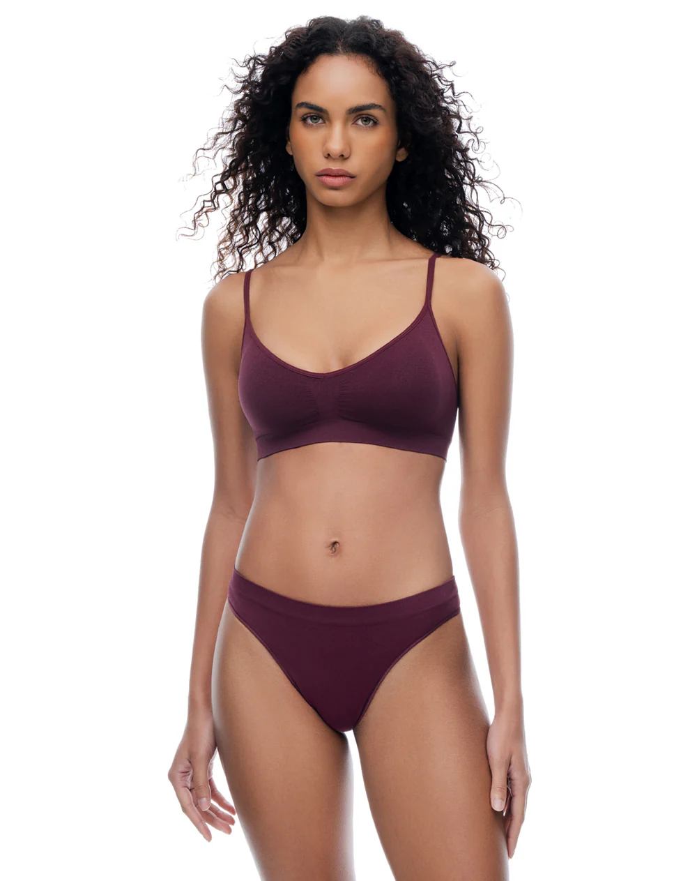 Top soporte medio seamless vino tinto mujer - Image 4
