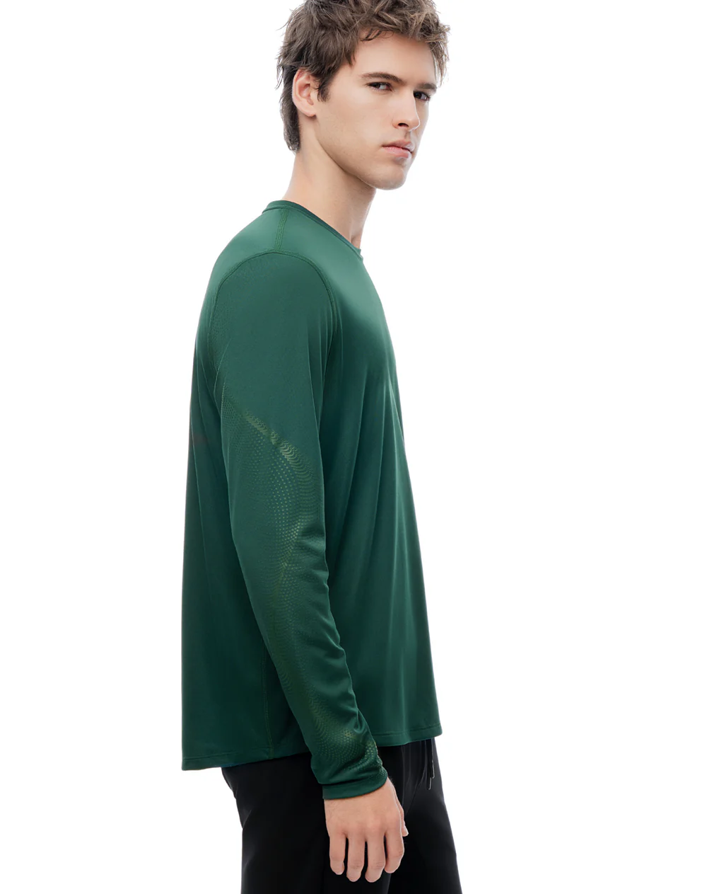 Camiseta regular manga larga verde hombre - Image 3