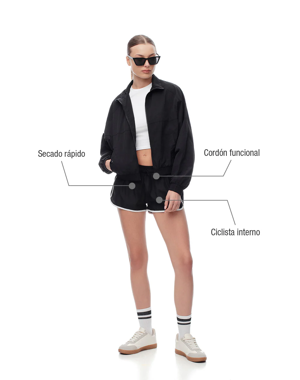 Short deportivo ciclista interno negro mujer - Image 2