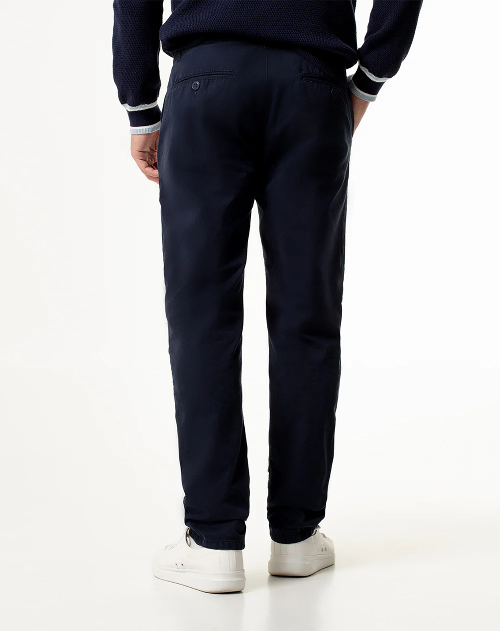 Pantalón chino slim drill algodón azul hombre - Image 2