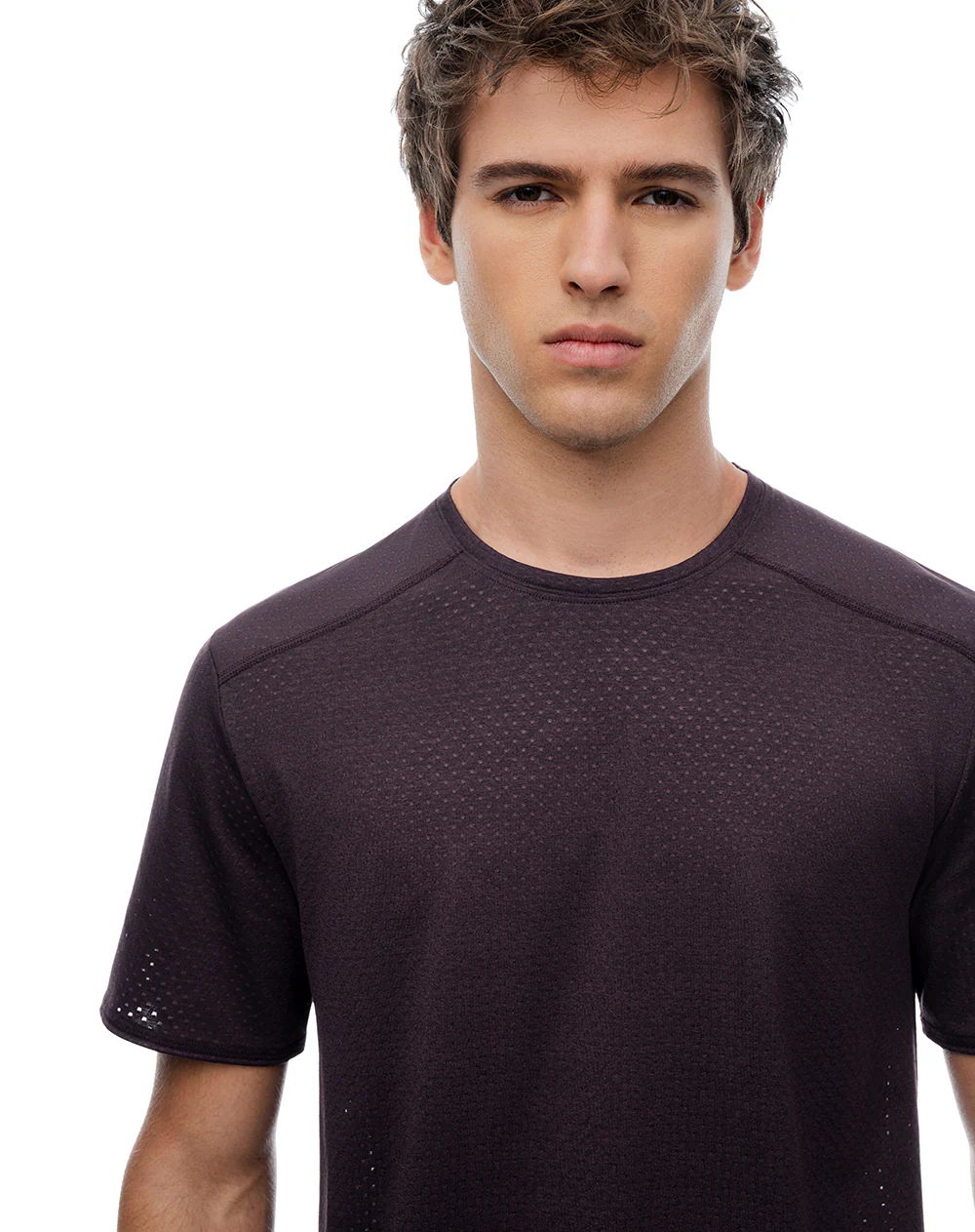 Camiseta slim manga corta morado hombre - Image 3