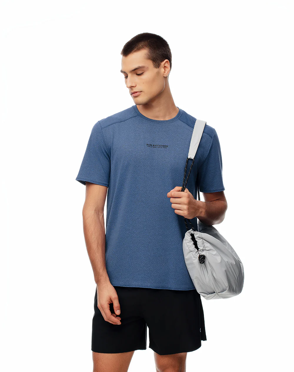 Camiseta deportiva control humedad azul hombre - Image 3