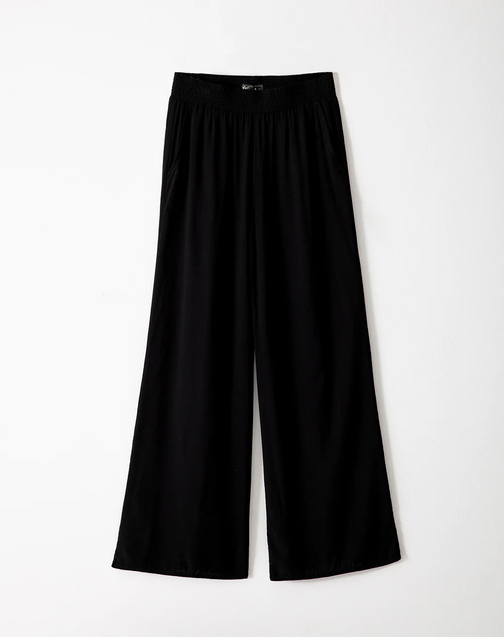 Pantalón wide leg tiro medio negro mujer - Image 6