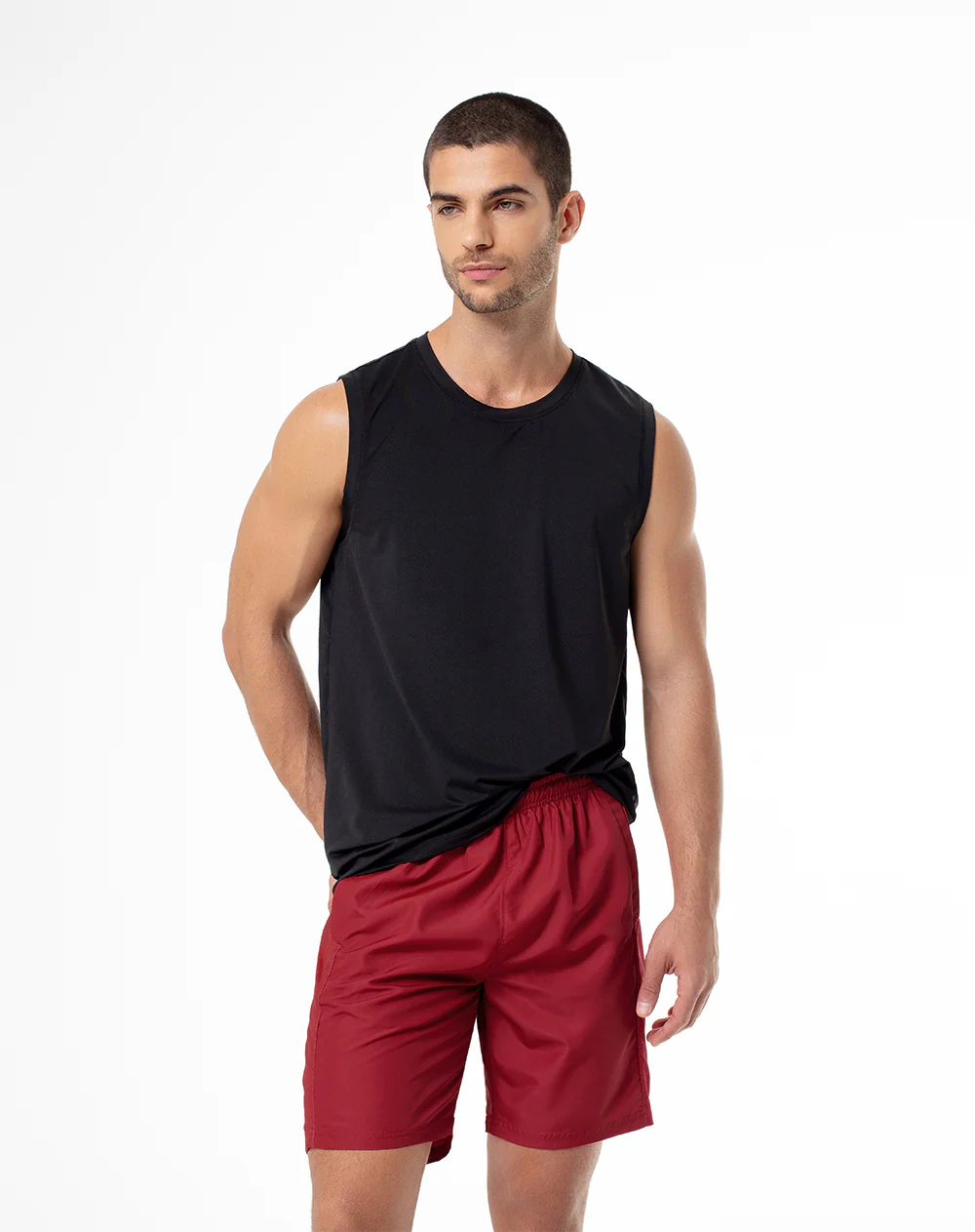Pantaloneta deportiva secado rápido roja hombre - Image 3