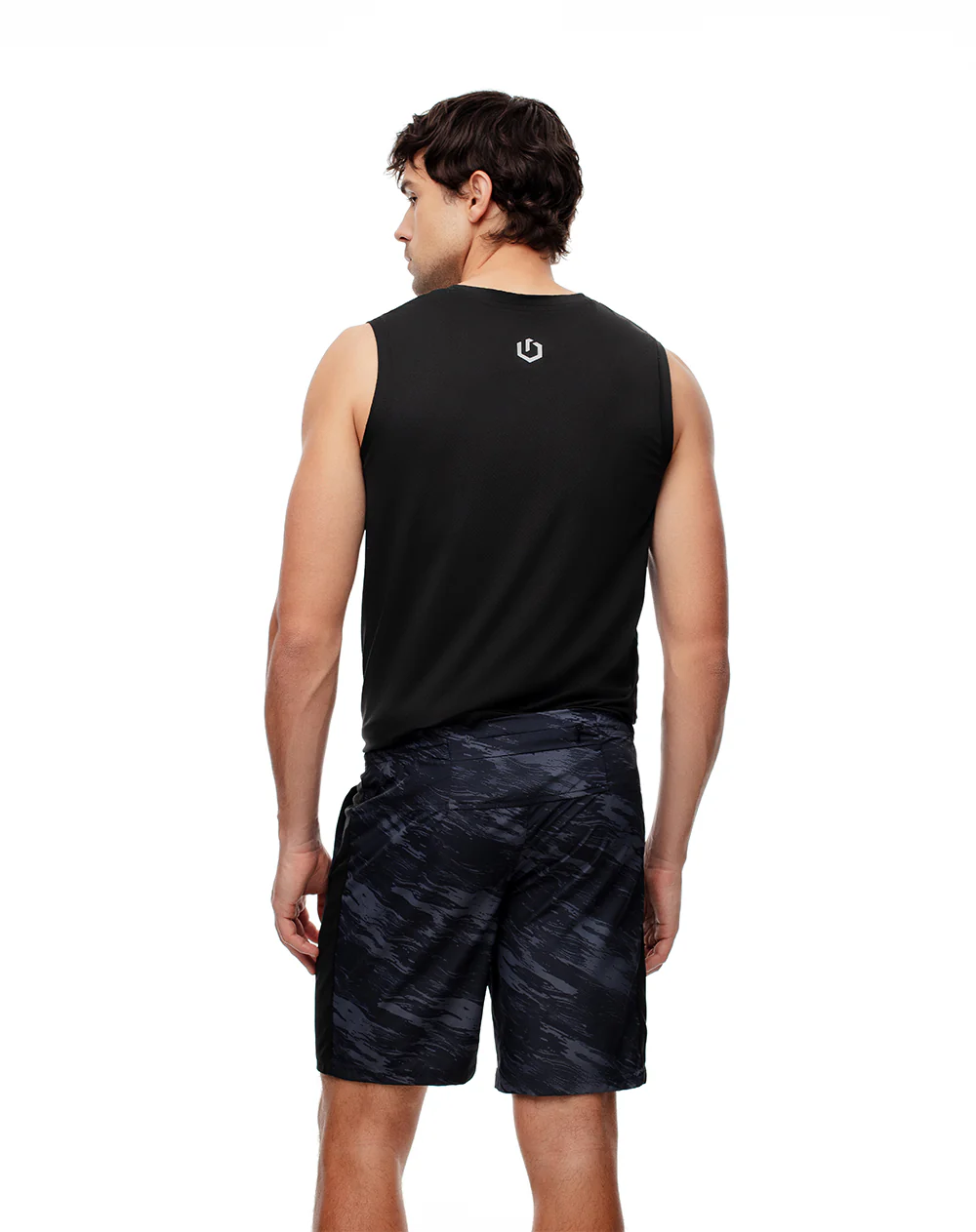 Pantaloneta deportiva secado rápido negra hombre - Image 2