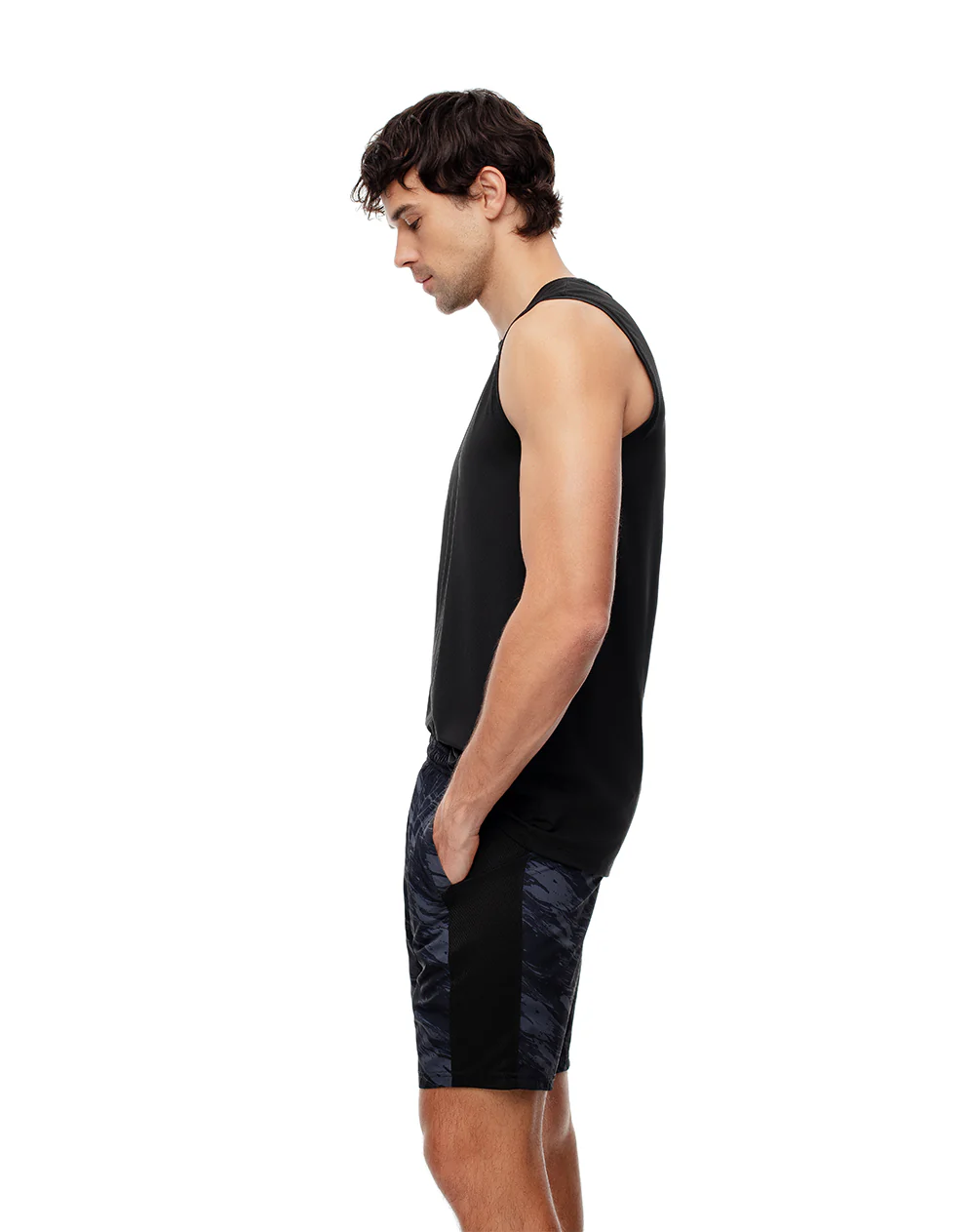 Pantaloneta deportiva secado rápido negra hombre - Image 4