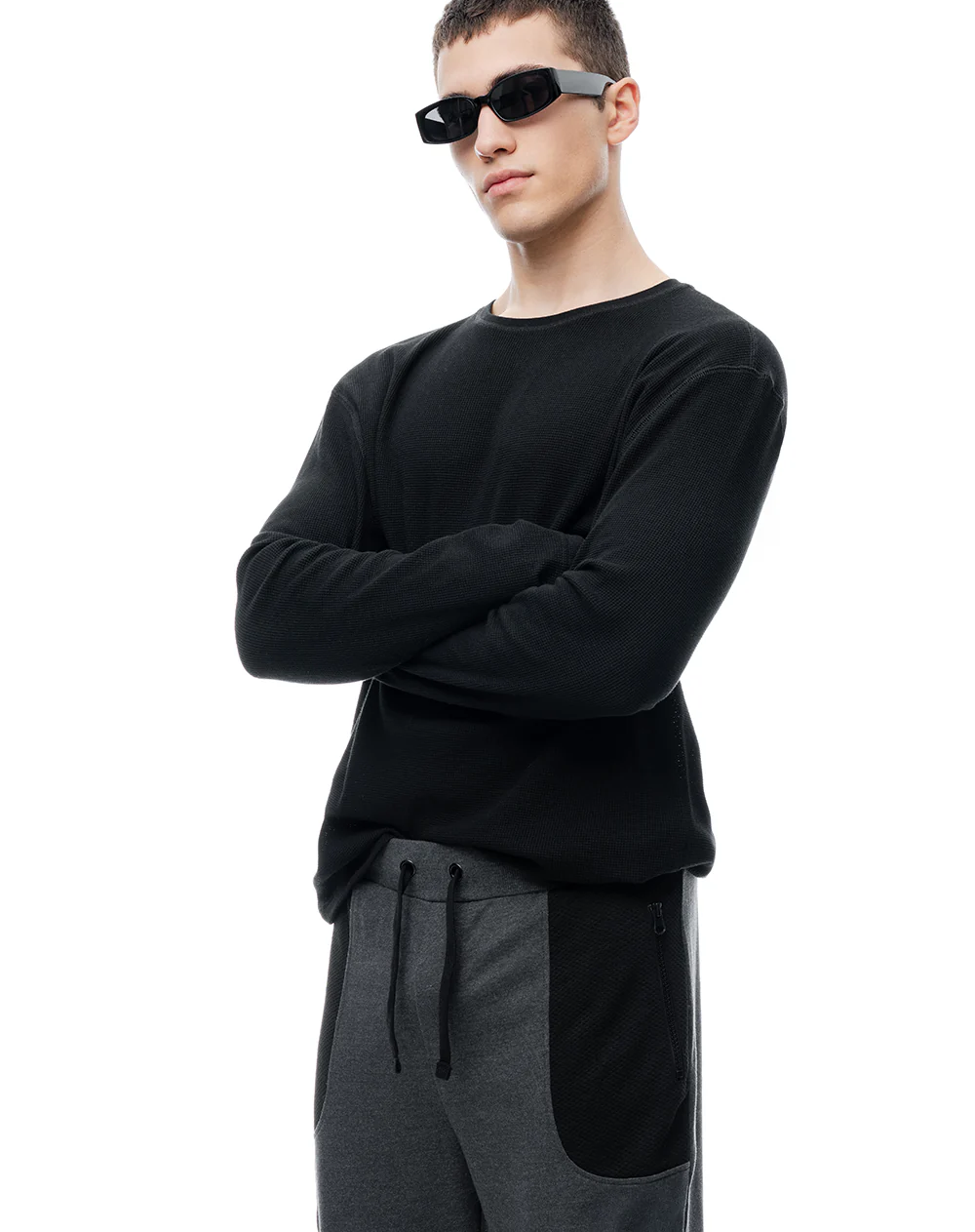 Jogger relaxed tiro medio gris hombre - Image 4