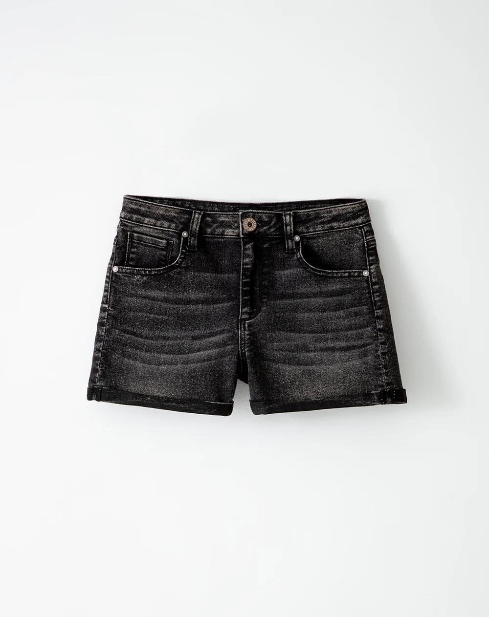 Short tiro medio denim gris mujer - Image 2