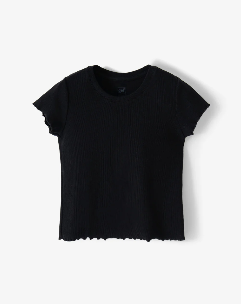 Camiseta slim manga corta negra niña