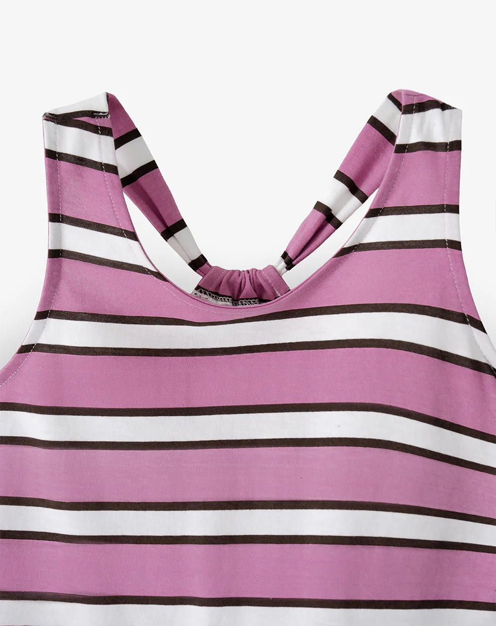 Vestido corto rosado rayas niña - Image 2