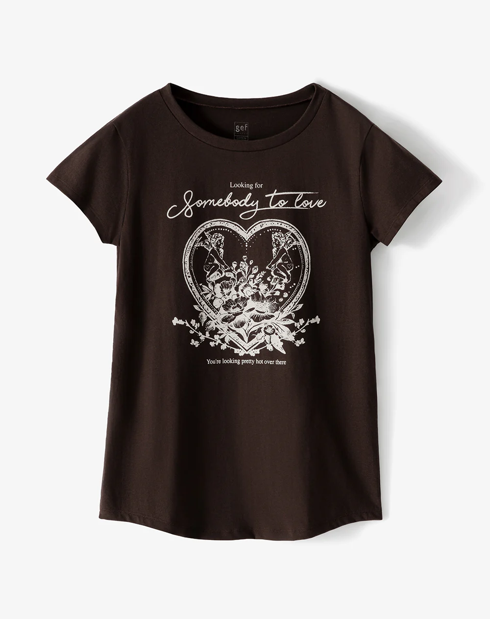 Camiseta regular algodón chocolate estampada mujer - Image 5