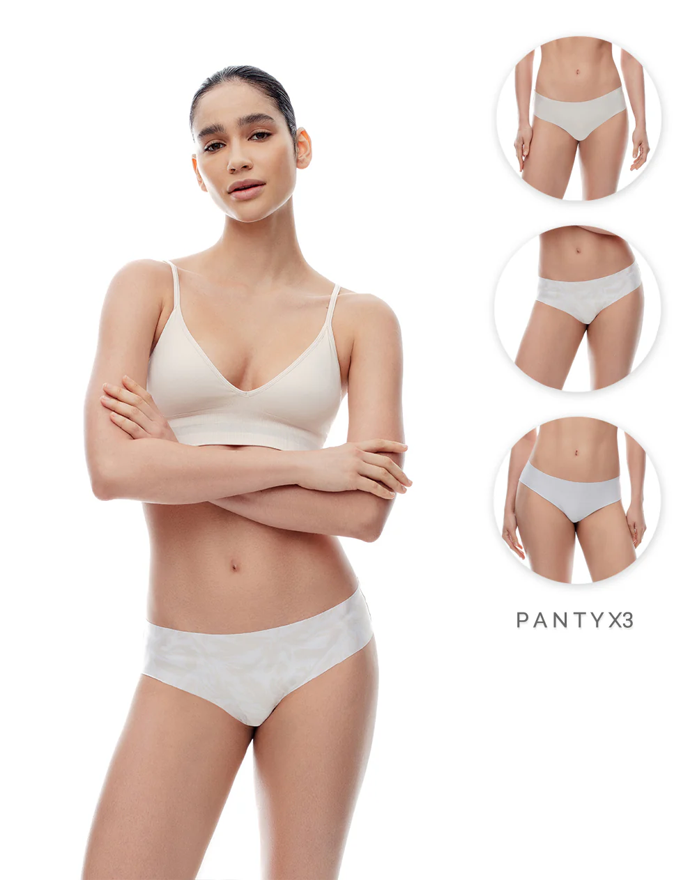 Panty cachetero invisible x3unds surtido mujer