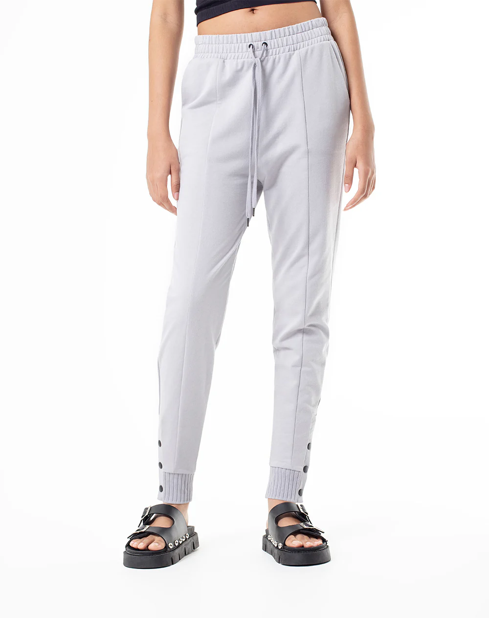 Jogger tiro medio algodón gris mujer - Image 3