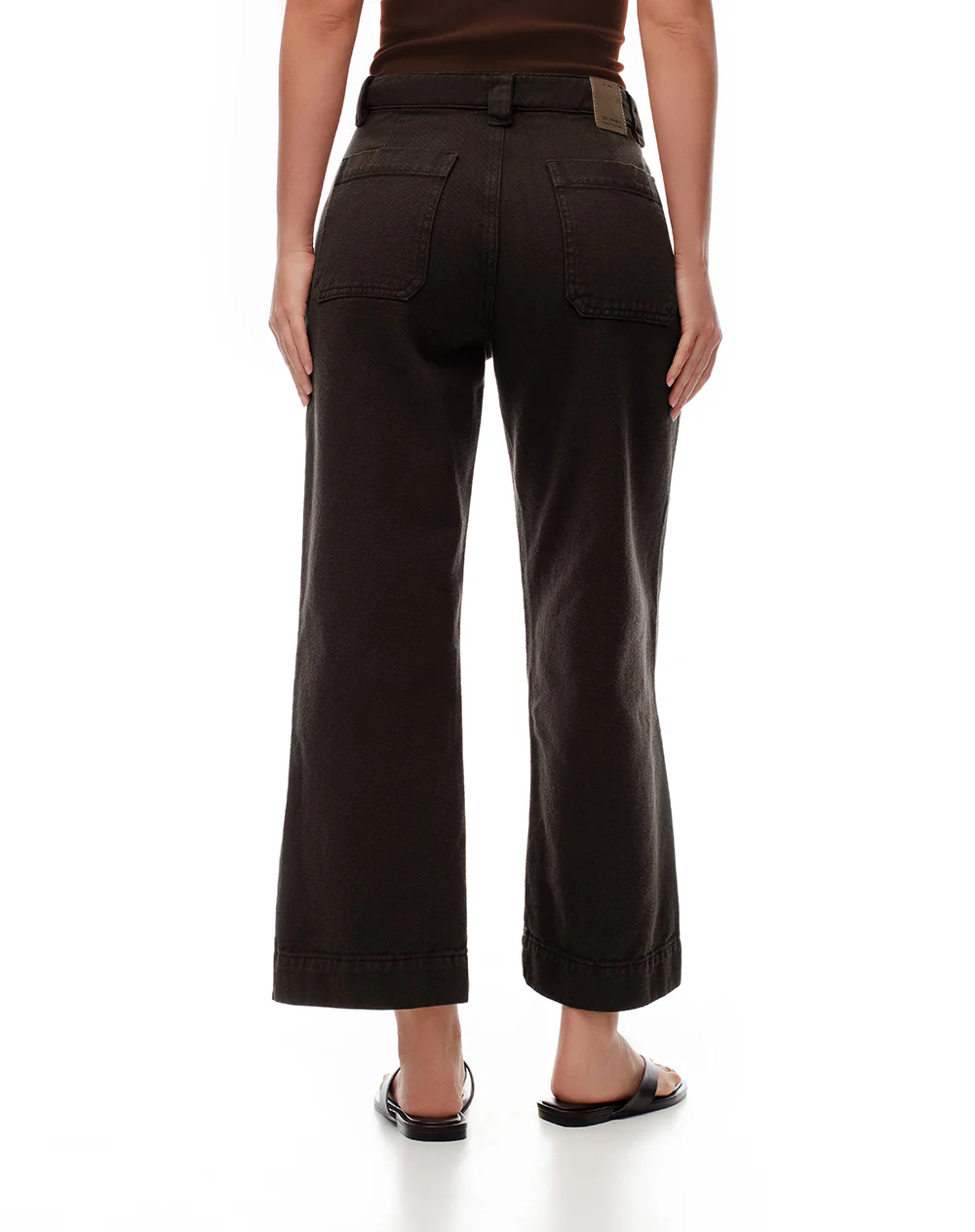 Jean culotte tiro medio chocolate mujer - Image 2