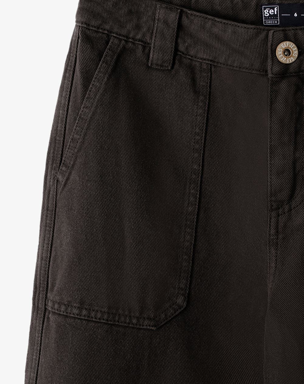 Jean culotte tiro medio chocolate mujer - Image 9