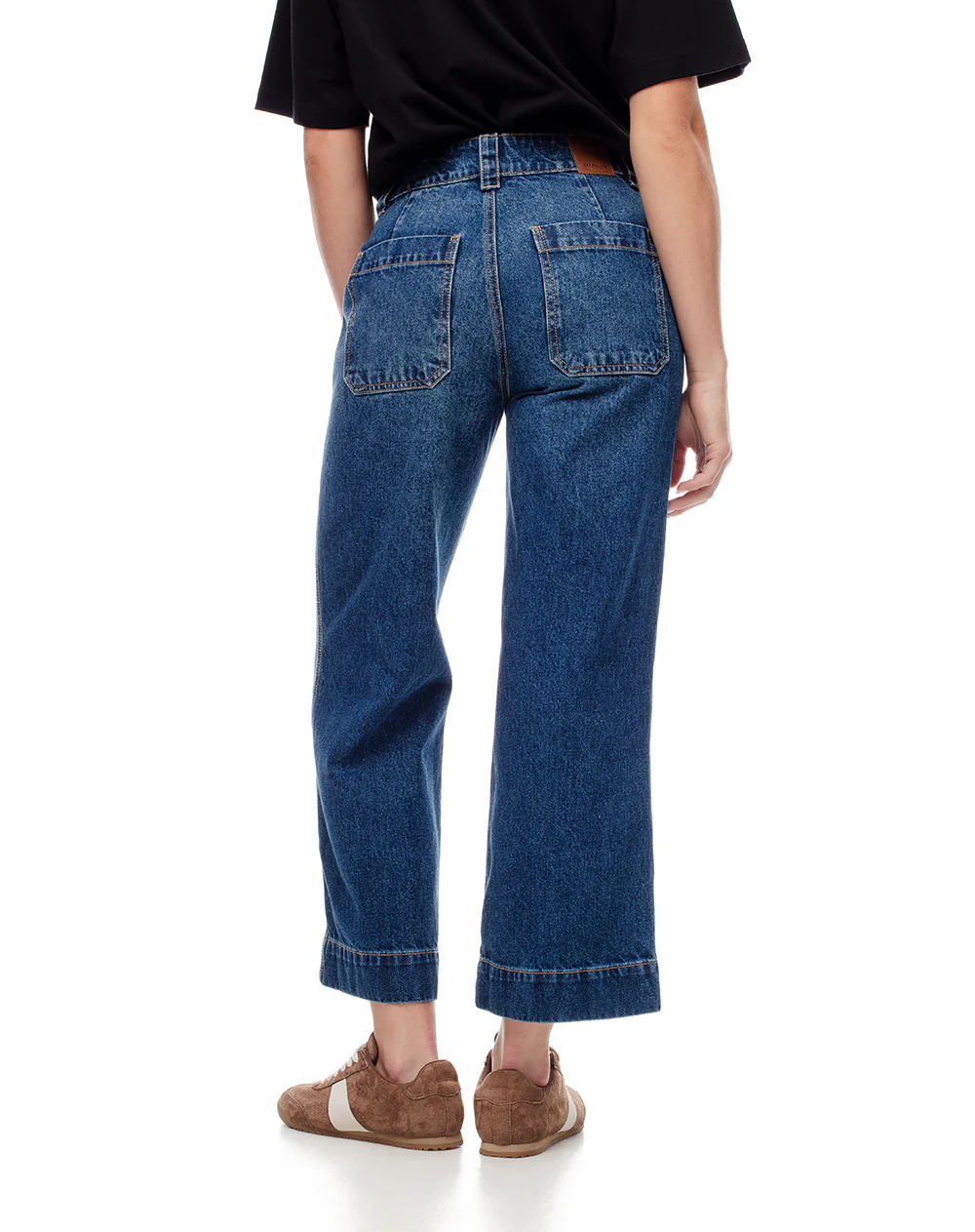 Jean culotte tiro medio índigo oscuro mujer - Image 3