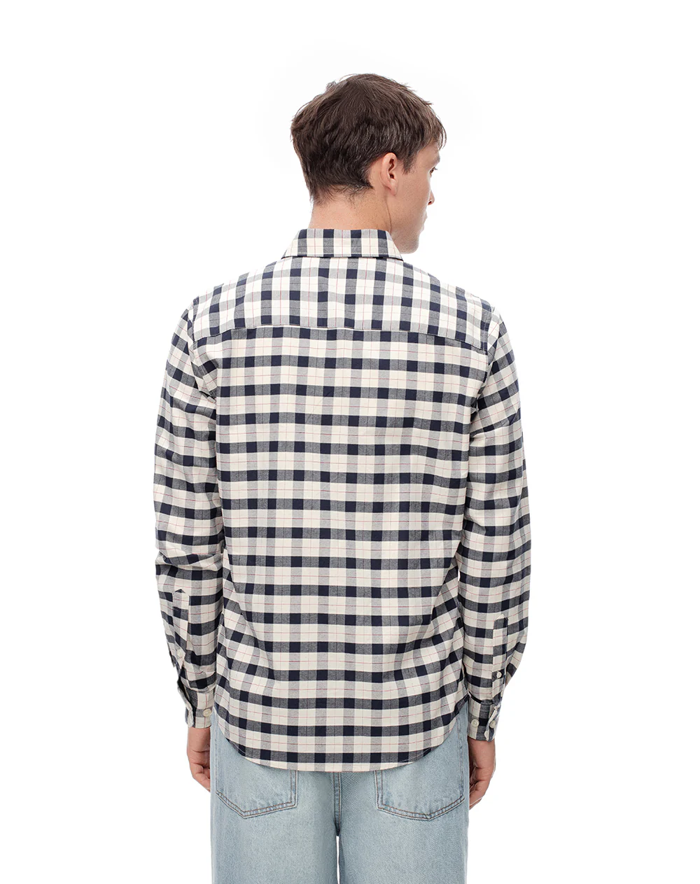Camisa manga larga slim algodón azul hombre - Image 2