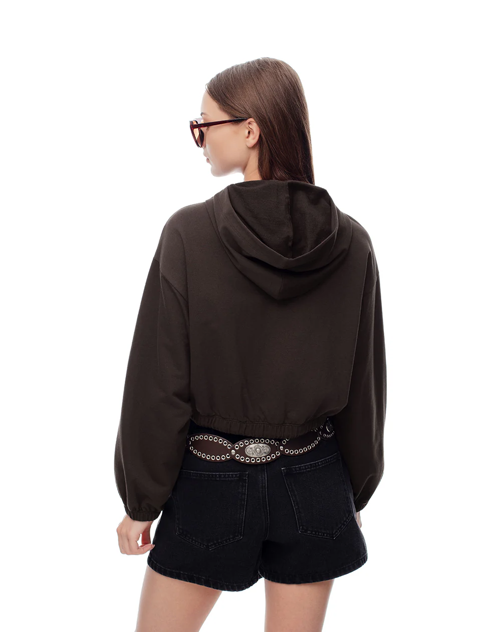 Chaqueta regular algodón chocolate mujer - Image 2