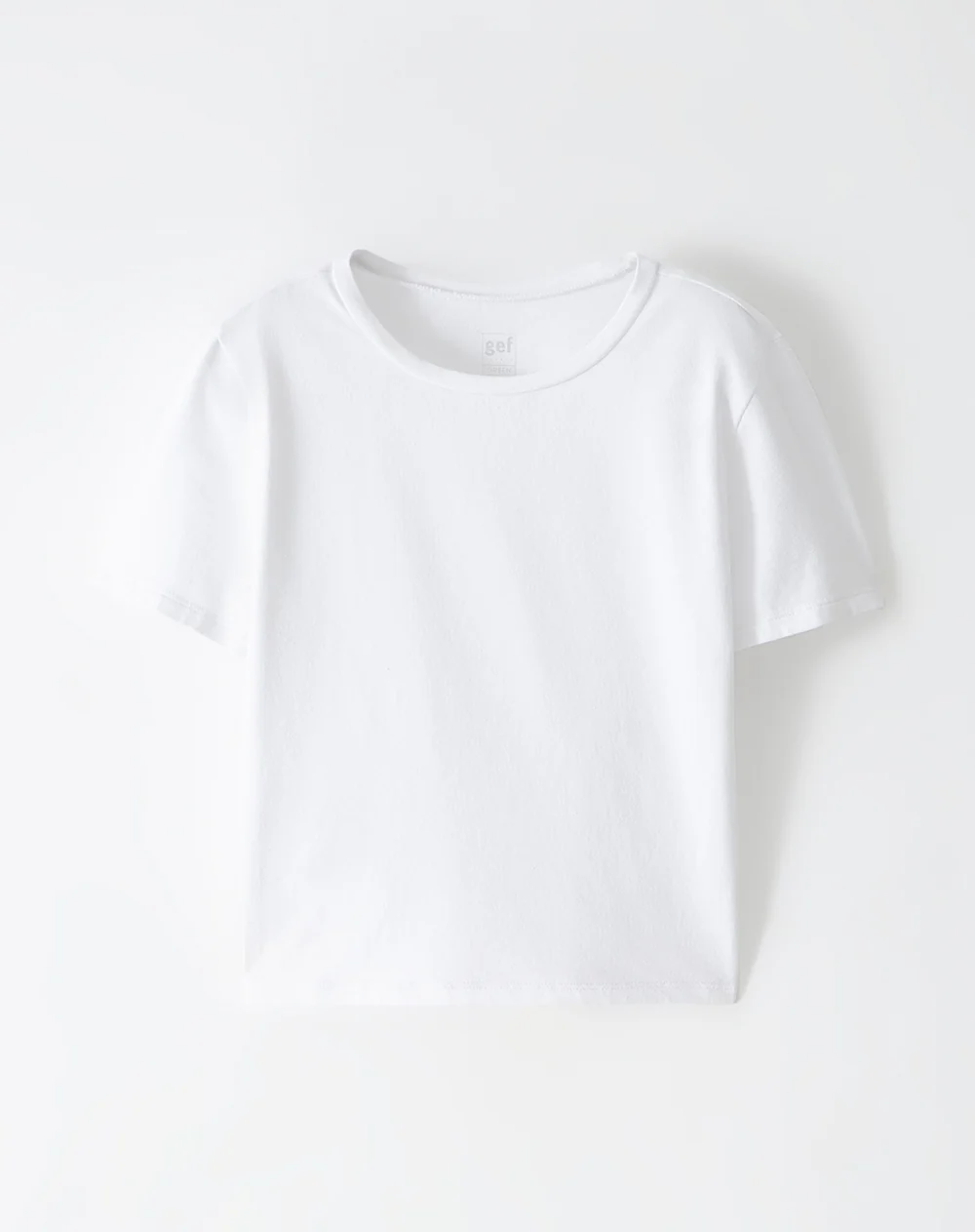Camiseta crop slim algodón blanca mujer - Image 6