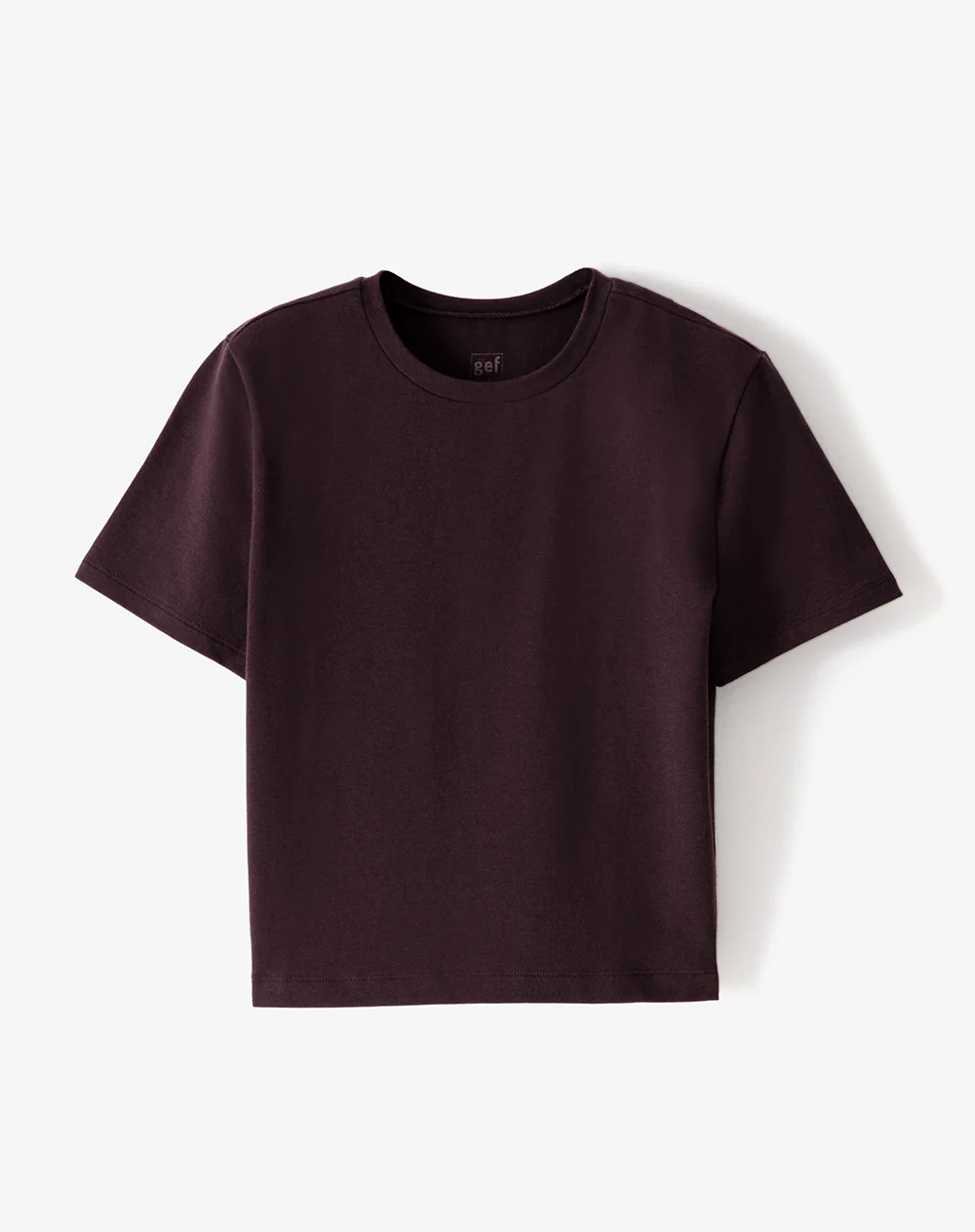 Camiseta crop slim algodón vino tinto mujer - Image 5