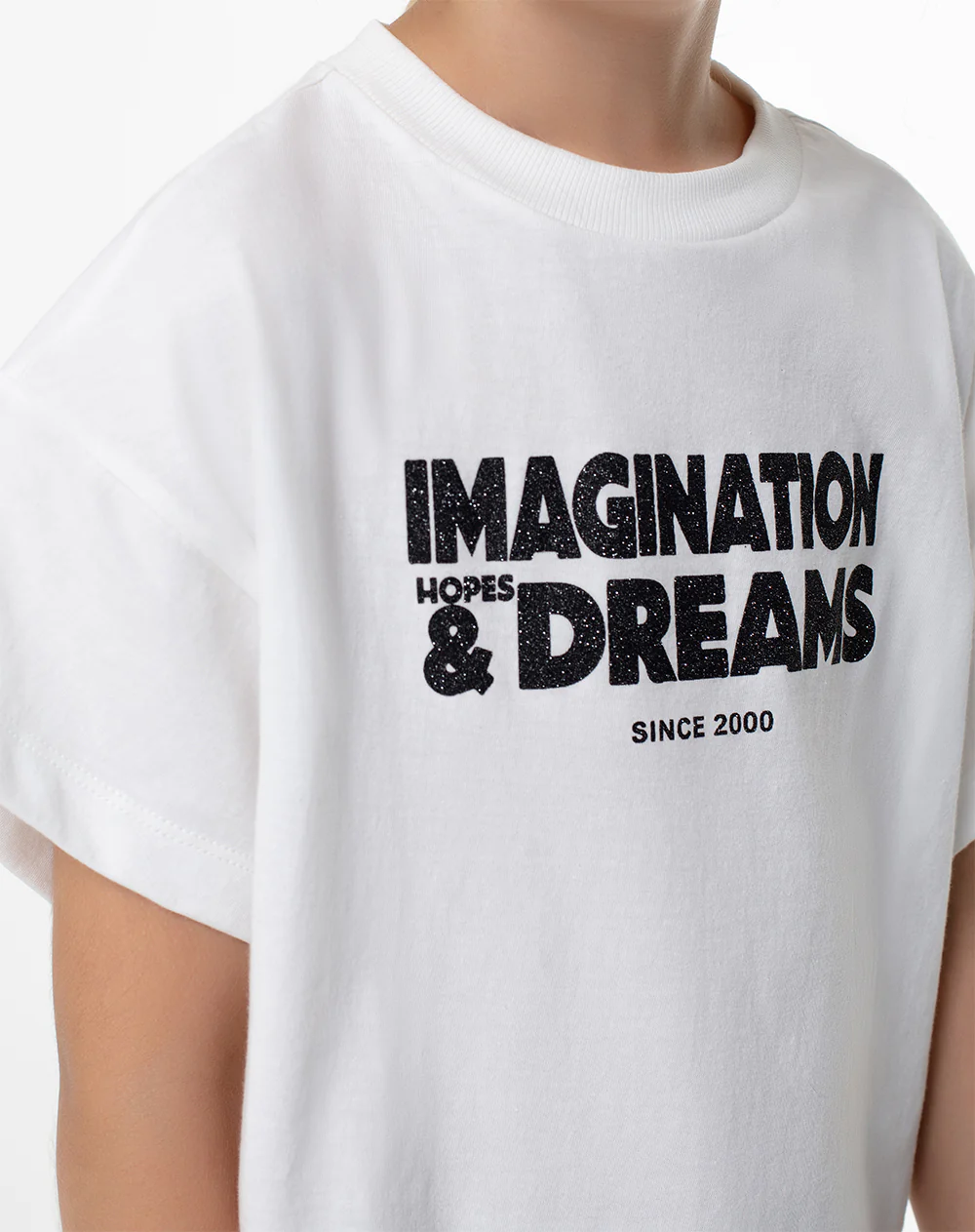 Camiseta oversize algodón blanca niña - Image 3