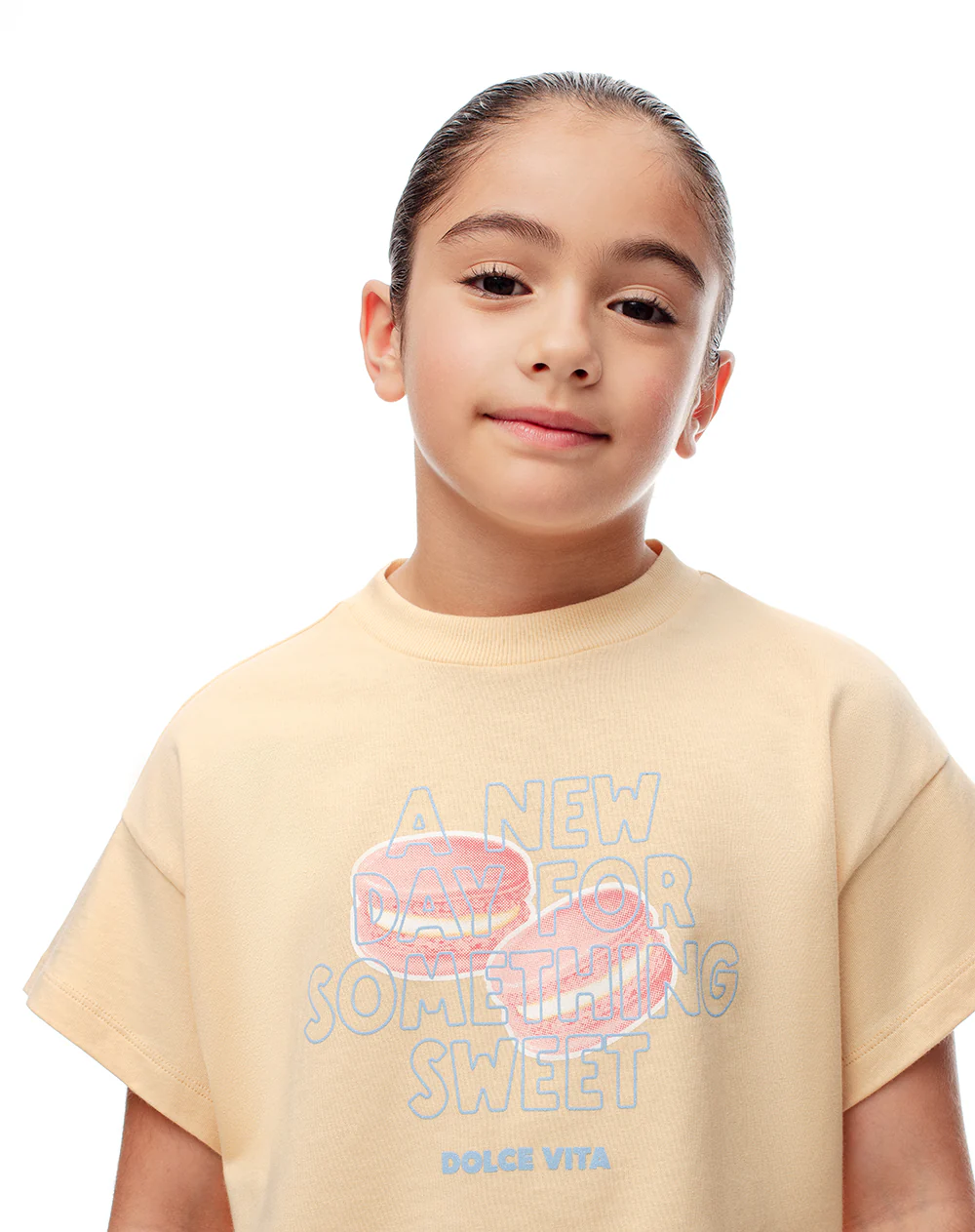 Camiseta regular algodón amarilla estampada niña - Image 3