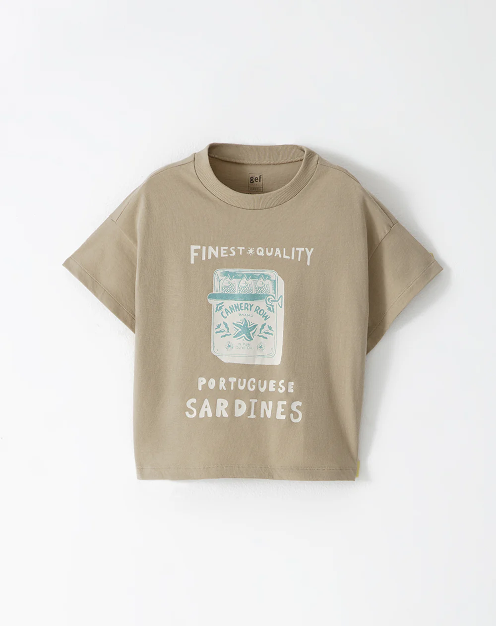 Camiseta regular algodón caqui estamada niña - Image 5