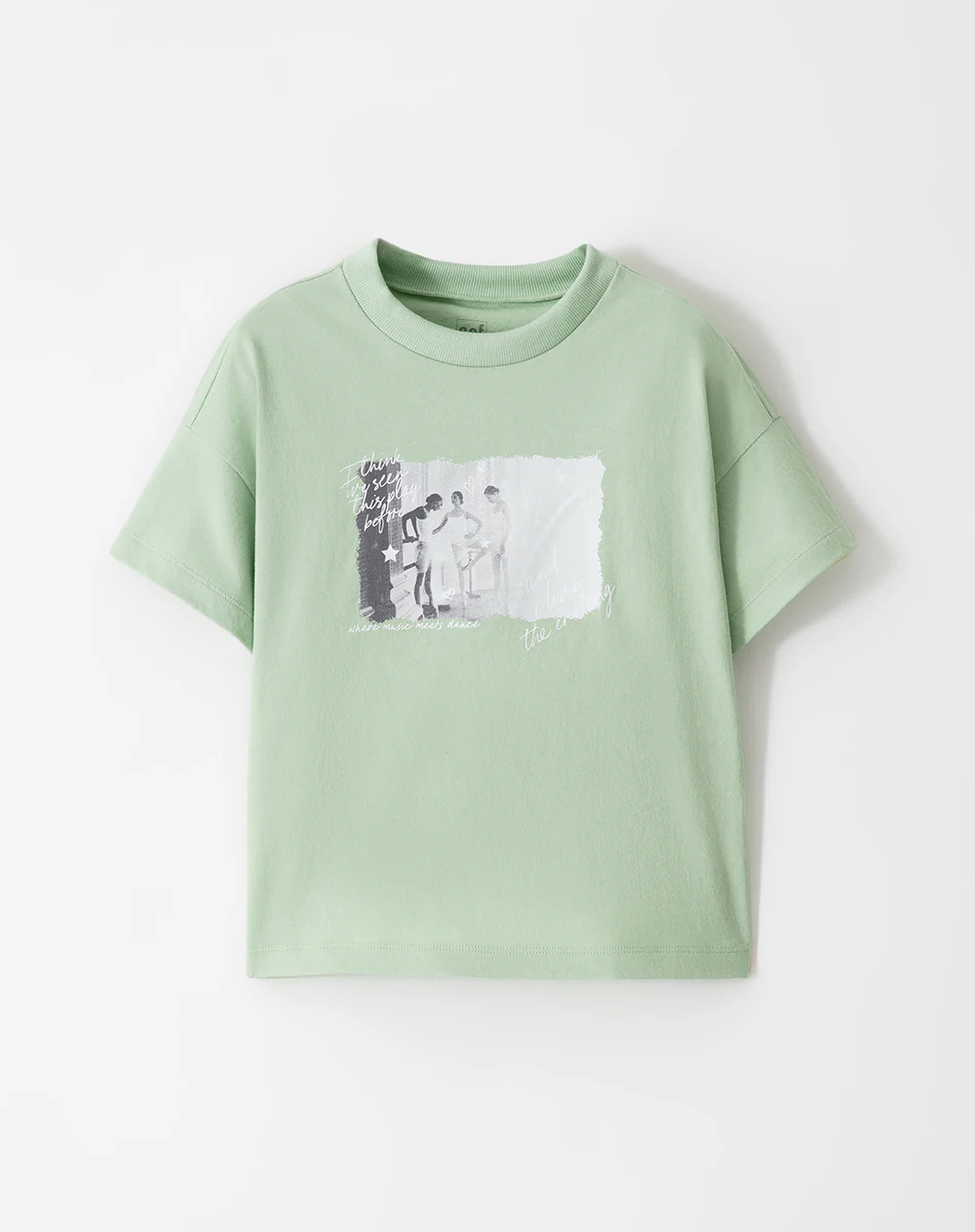 Camiseta oversize algodón verde niña - Image 5