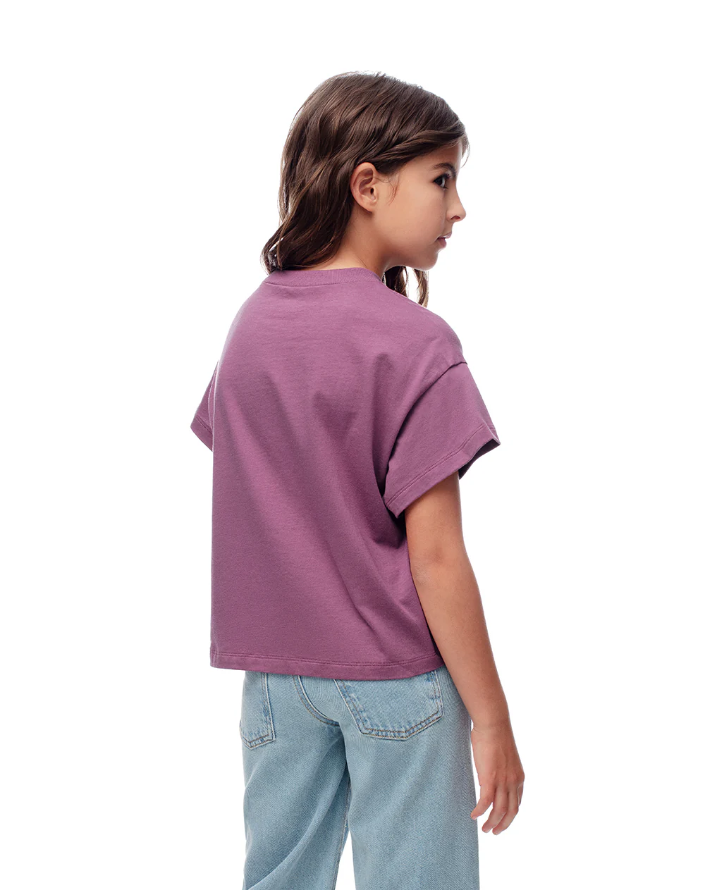 Camiseta regular algodón morada niña - Image 2