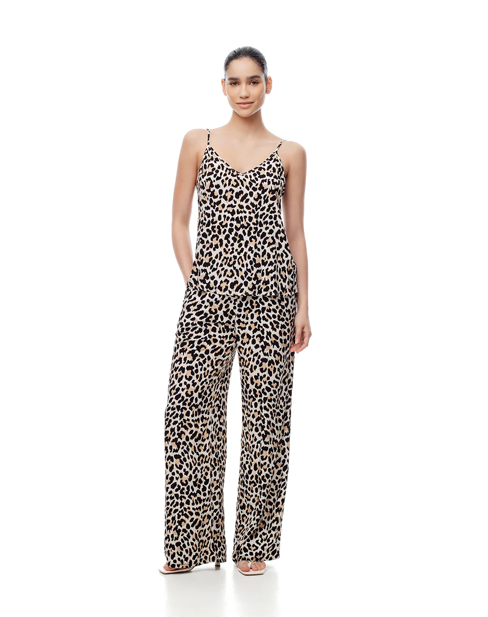 Pantalón wide leg tiro medio estampado mujer - Image 2