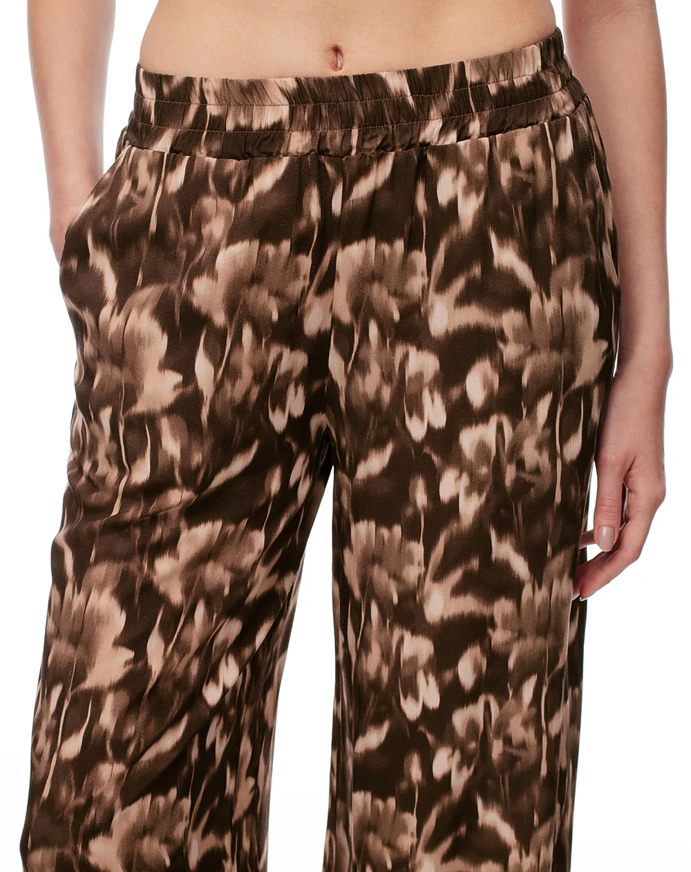 Pantalón wide leg tiro medio estampado mujer - Image 3