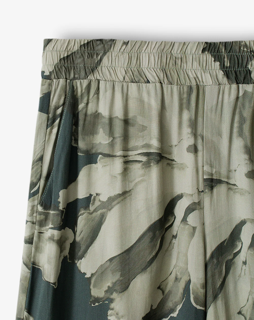Pantalón wide leg tiro medio estampado mujer - Image 7