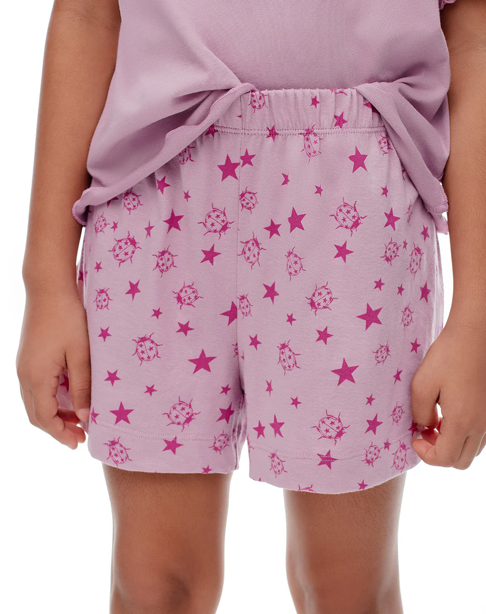Camiseta + short de pijana algodón lila niña - Image 6
