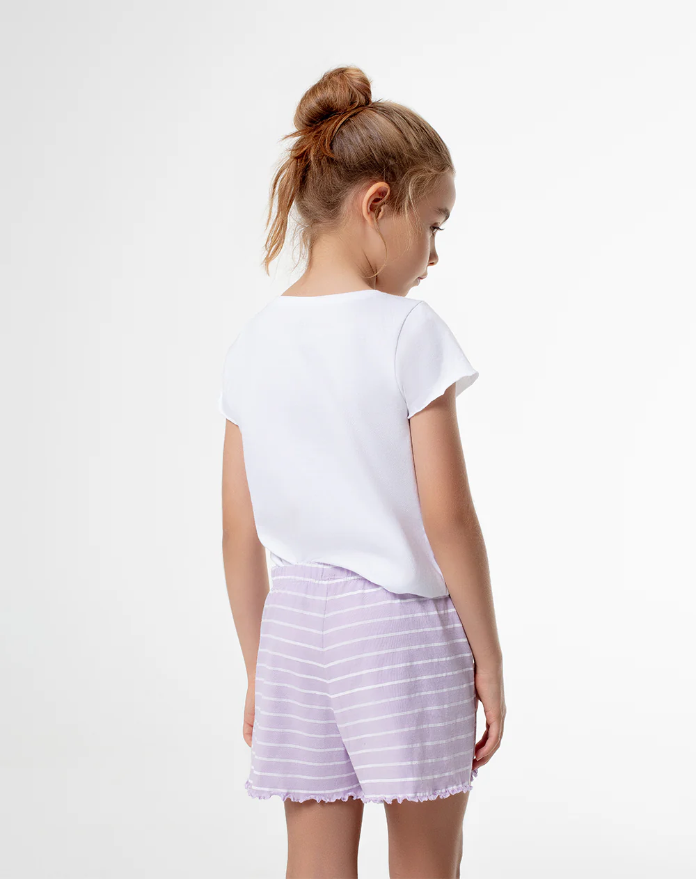 Camiseta + short de pijana niña algodón morada - Image 2