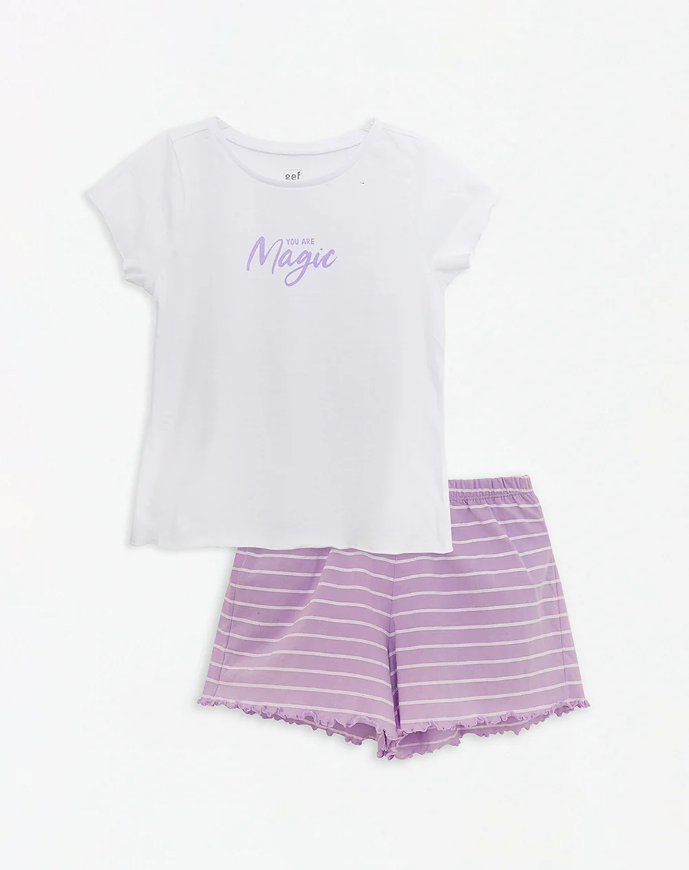 Camiseta + short de pijana niña algodón morada - Image 5