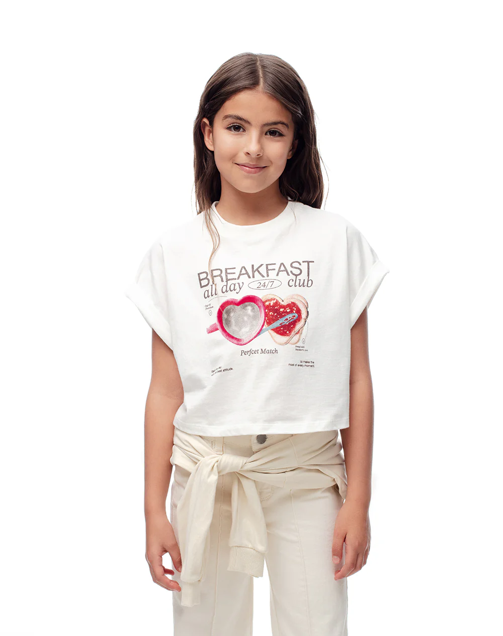 Camiseta regular algodón blanca niña