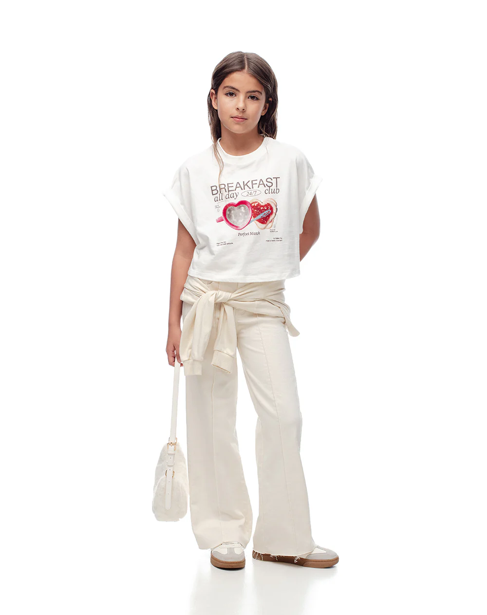 Camiseta regular algodón blanca niña - Image 4