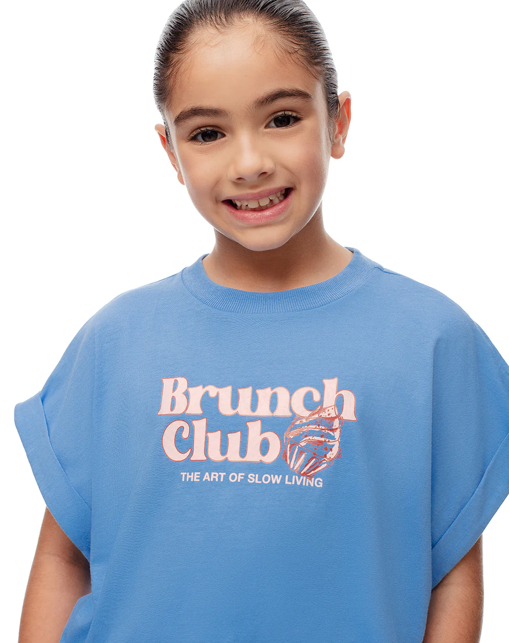 Camiseta regular algodón azul niña - Image 3