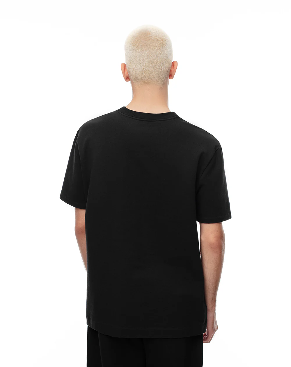Camiseta oversize algodón negra hombre - Image 2
