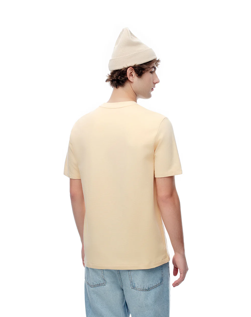Camiseta oversize algodón amarilla hombre - Image 2
