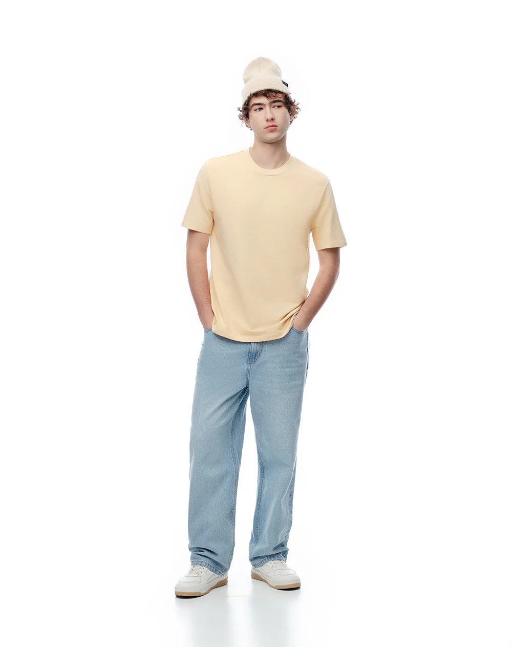 Camiseta oversize algodón amarilla hombre - Image 3