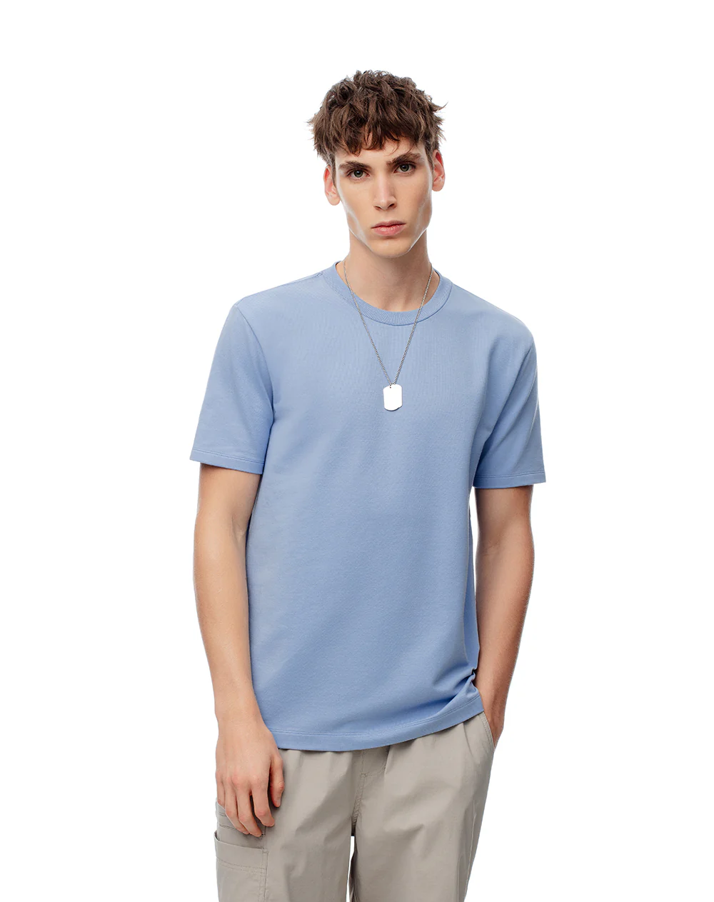 Camiseta oversize algodón azul hombre - Image 3
